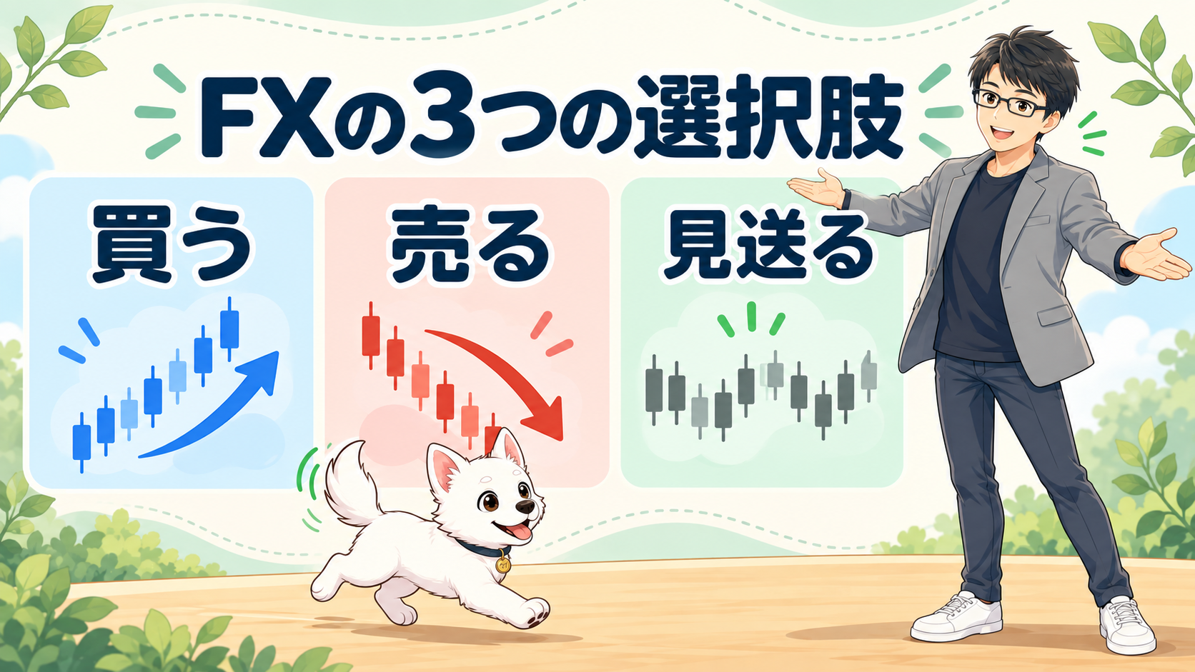 FXの判断には、買う・売る・見送るの3つの選択肢がある